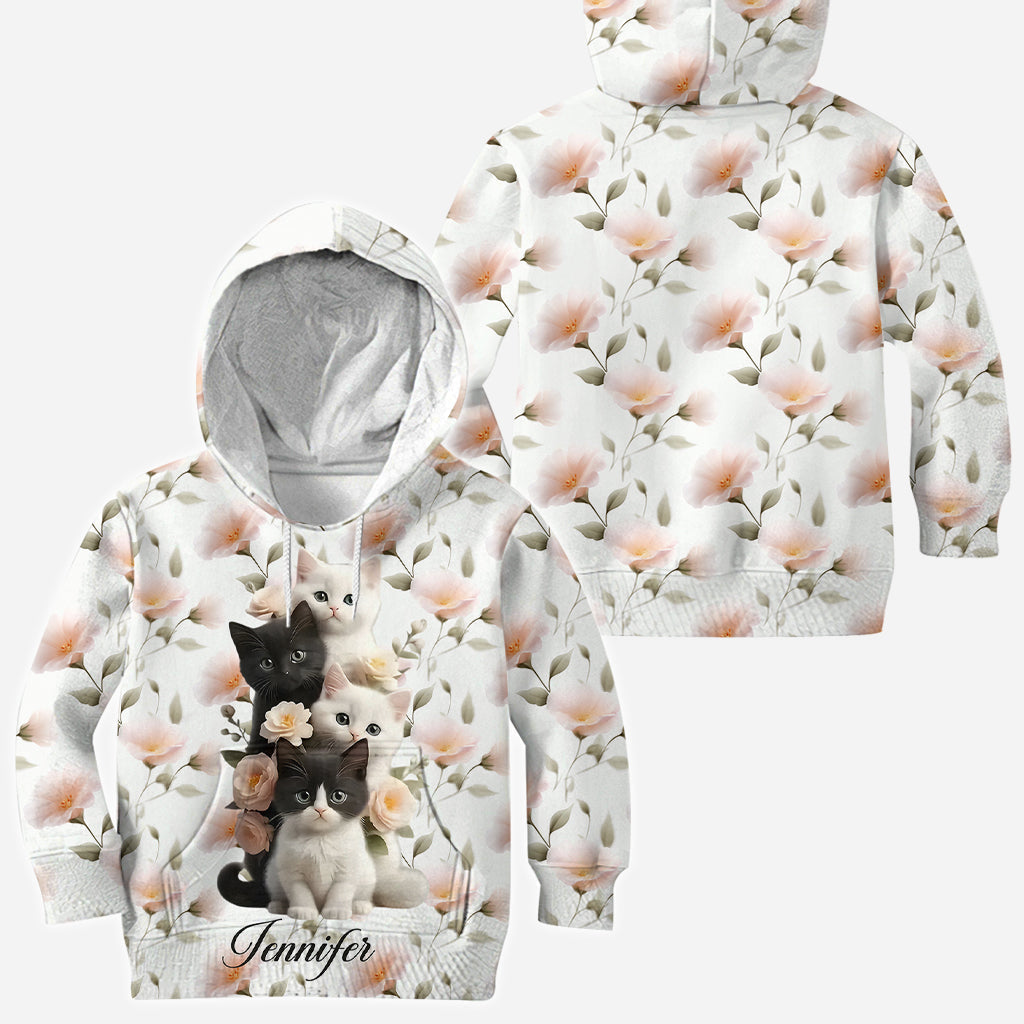 Adorables chatons - T-shirt personnalisé avec motif chat - Motif intégral