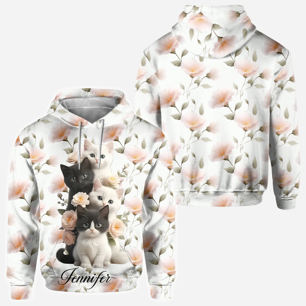 Adorables chatons - T-shirt personnalisé avec motif chat - Motif intégral