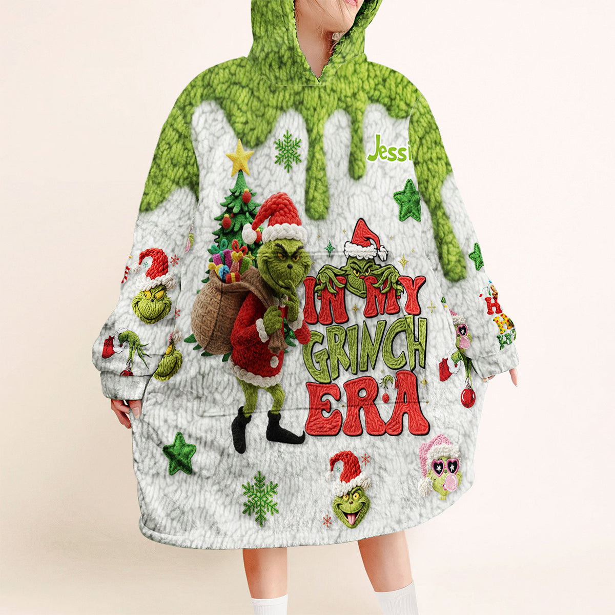 Weihnachtsklassiker-Film - Personalisierte Stola-Weihnachtsdecke mit Kapuze
