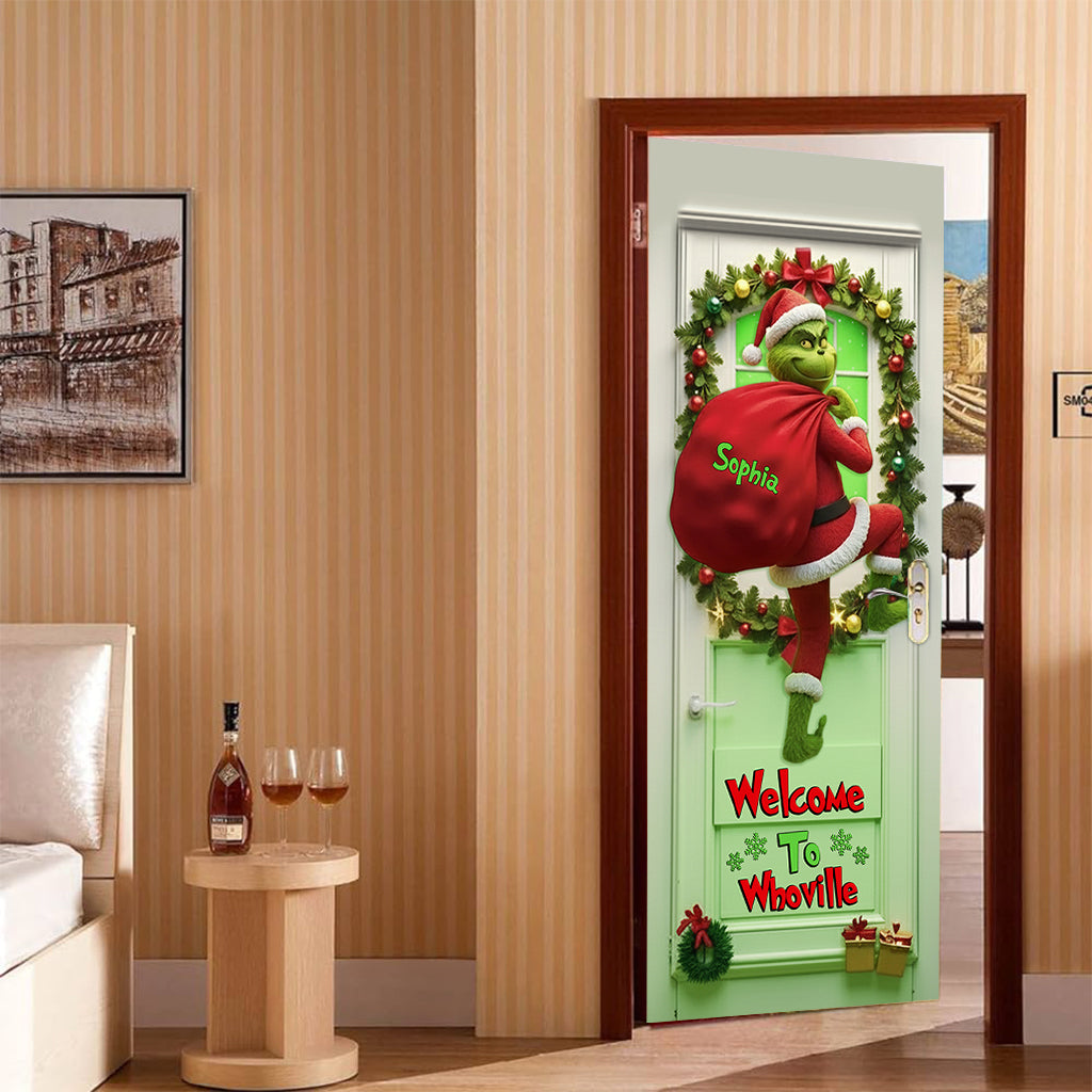 Frohe Weihnachten – Personalisierter Türsticker „Weihnachtsstola“