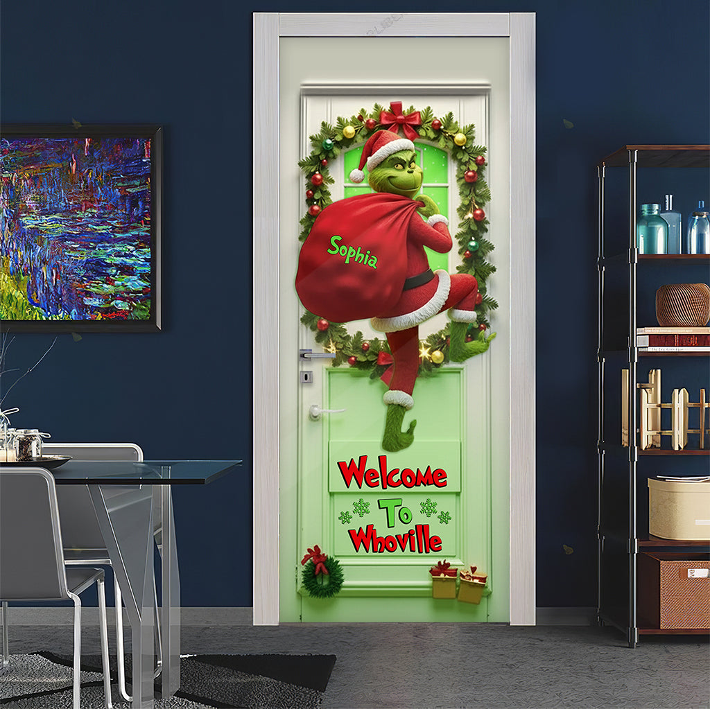 Frohe Weihnachten – Personalisierter Türsticker „Weihnachtsstola“