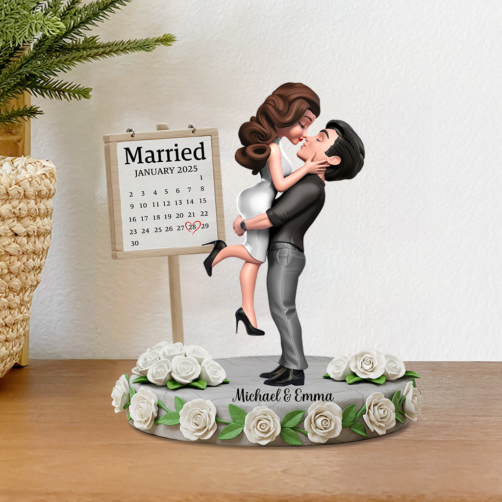 Joyeux anniversaire mon amour - Plaque acrylique personnalisée pour couple