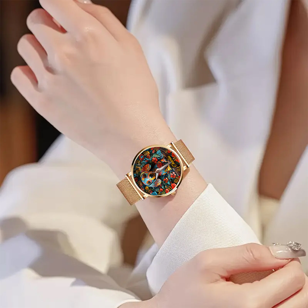 Amoureux des teckels - Montre-bracelet personnalisée pour femme avec un chien 