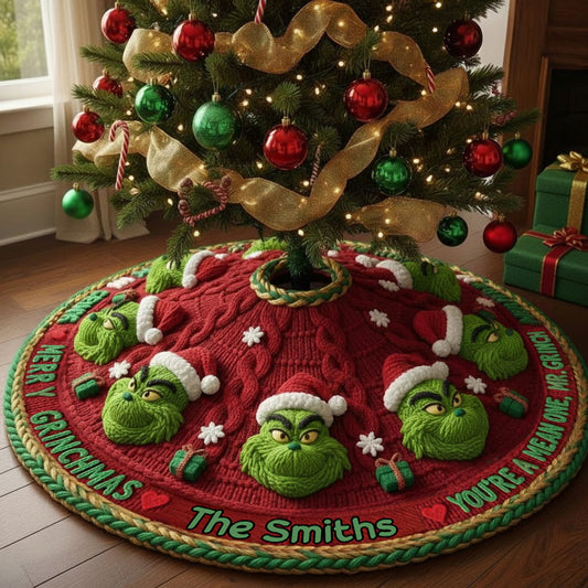 You're Mean One - Personalized Stole Christmas Shaped Tree Skirt