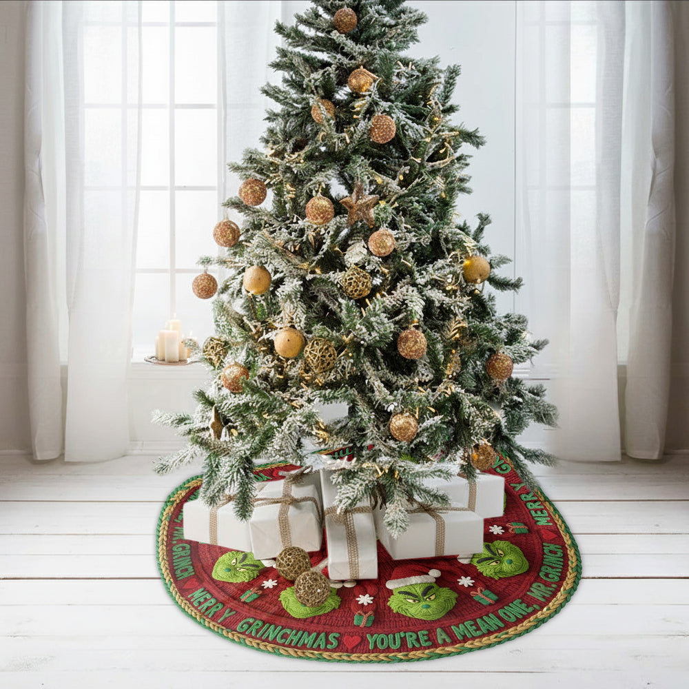 You're Mean One - Personalized Stole Christmas Shaped Tree Skirt