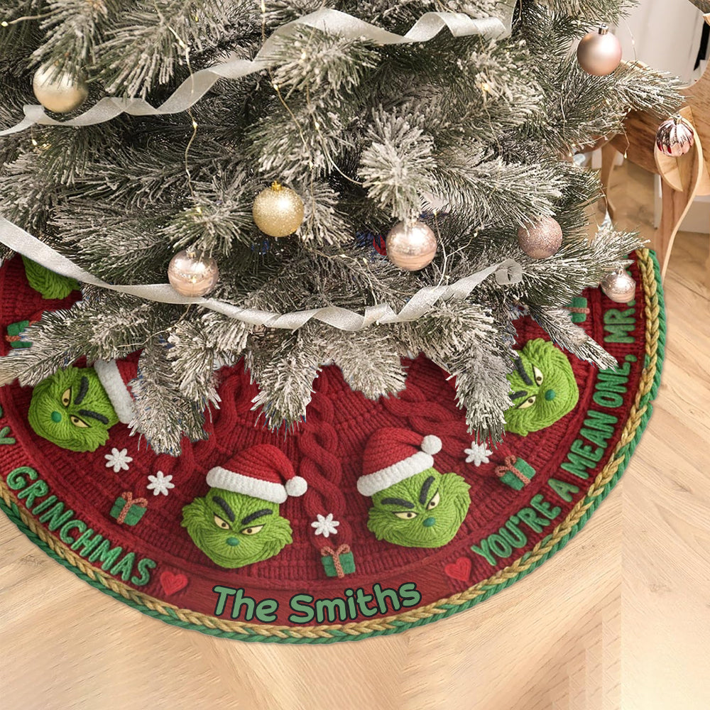 You're Mean One - Personalized Stole Christmas Shaped Tree Skirt