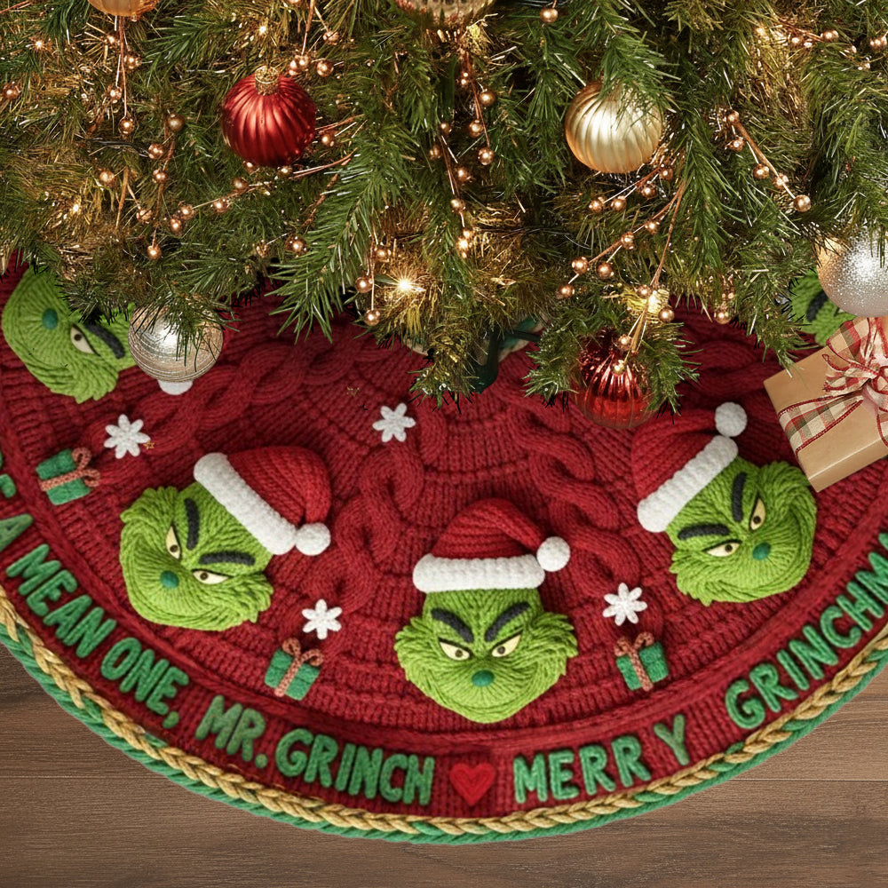 You're Mean One - Personalized Stole Christmas Shaped Tree Skirt