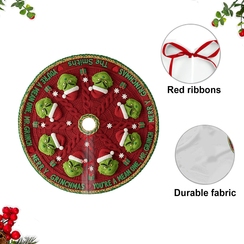 You're Mean One - Personalized Stole Christmas Shaped Tree Skirt