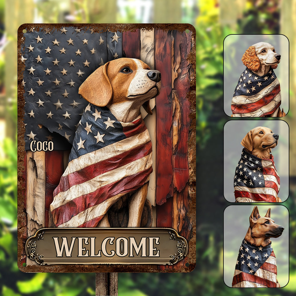 Drapeau « Chien fier et glorieux » - Plaque métallique rectangulaire personnalisée pour chien