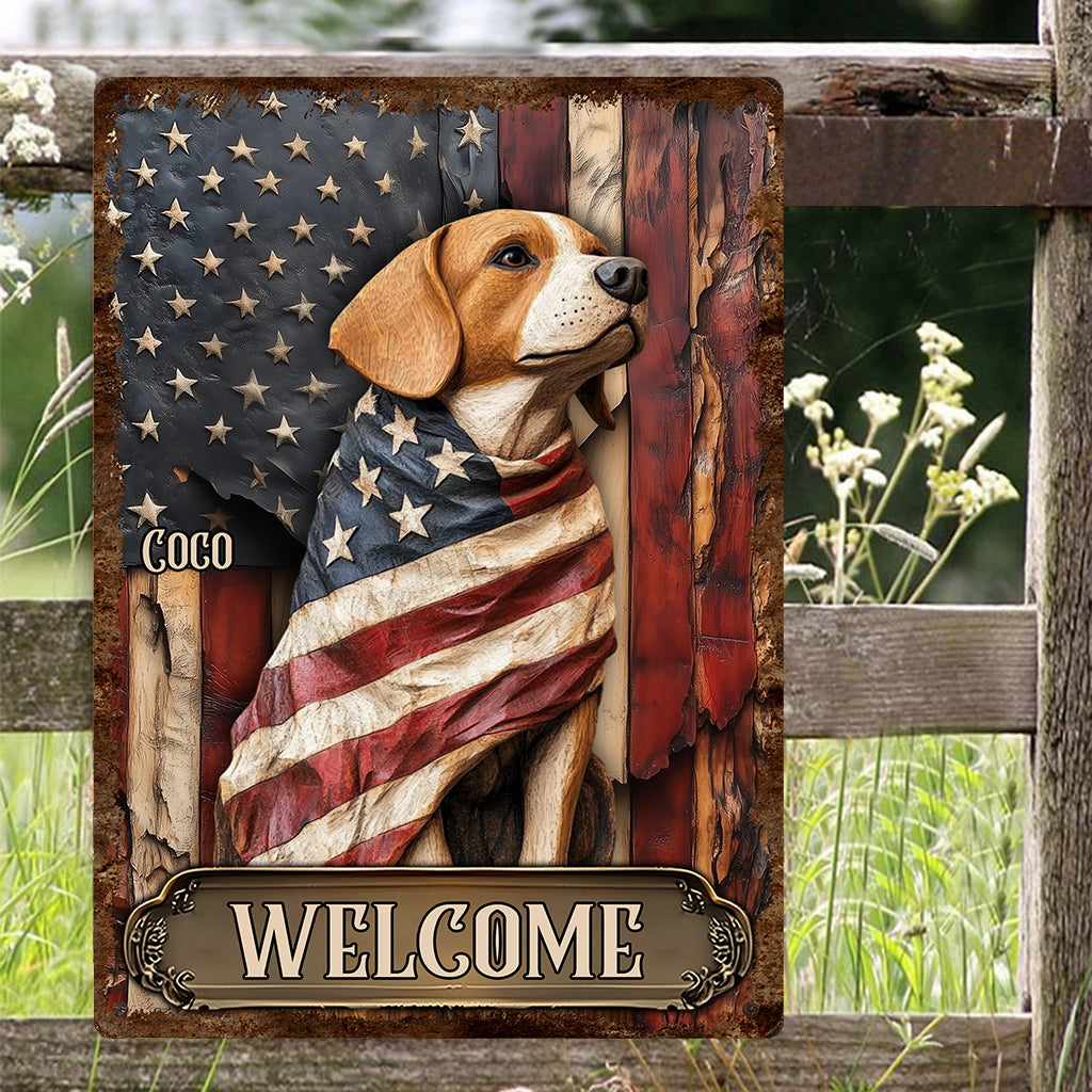 Drapeau « Chien fier et glorieux » - Plaque métallique rectangulaire personnalisée pour chien