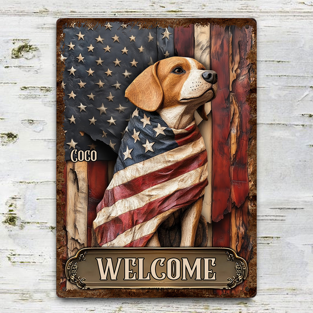 Drapeau « Chien fier et glorieux » - Plaque métallique rectangulaire personnalisée pour chien