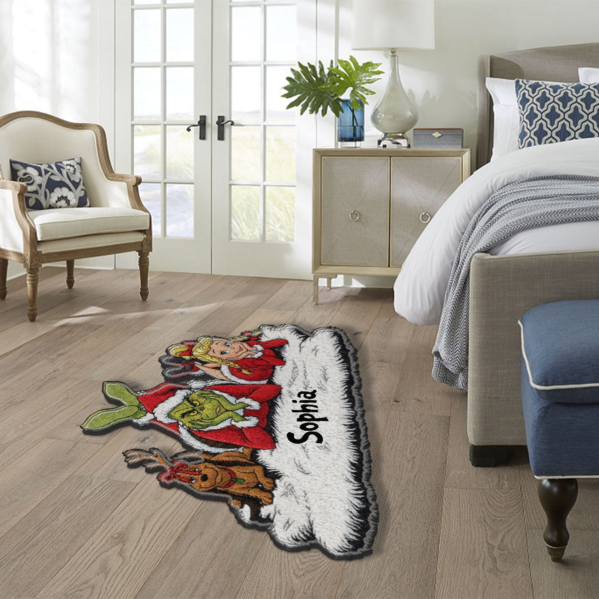 Merry Greenmas - Personalized Stole Christmas Non-Slip Tufted Rug