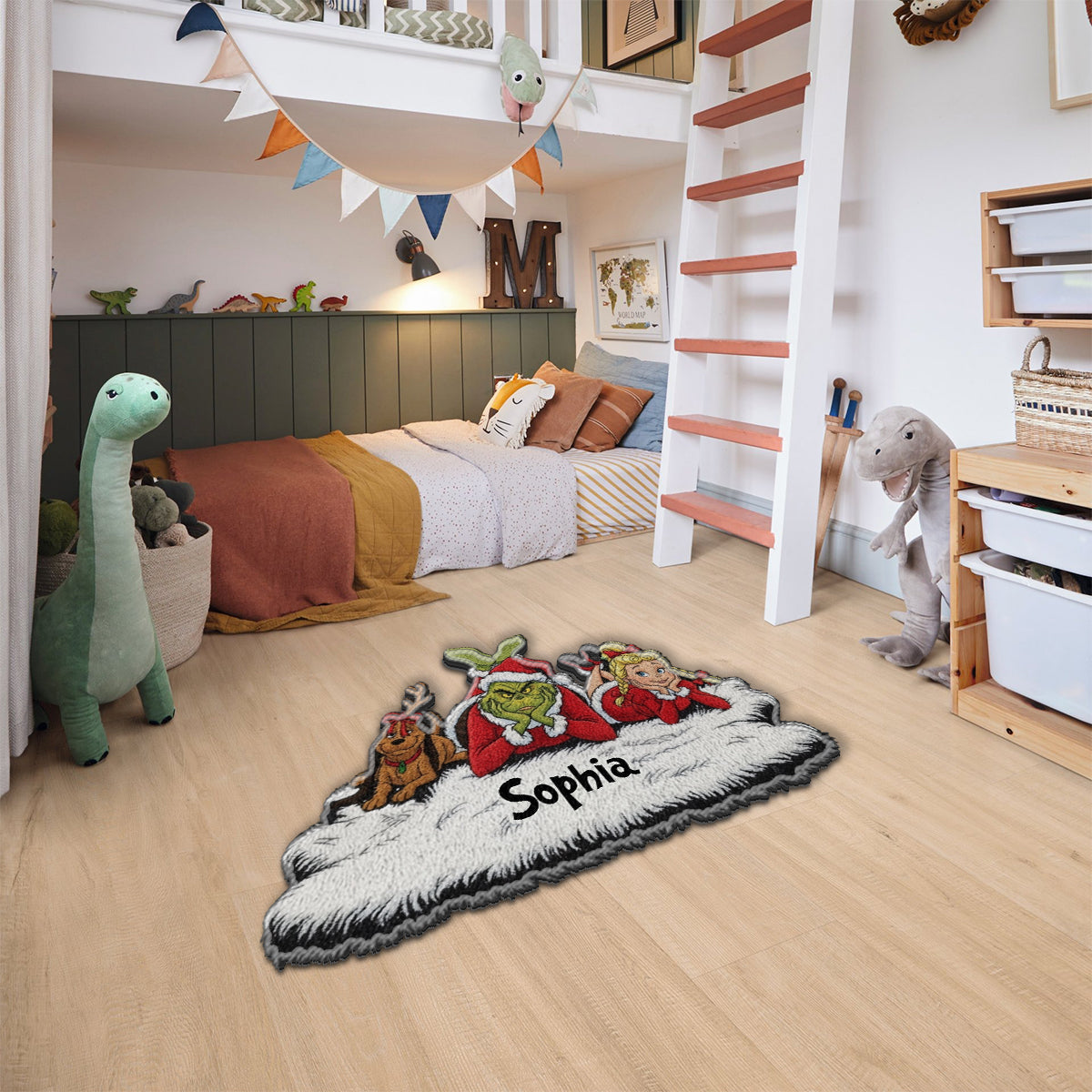 Merry Greenmas - Personalized Stole Christmas Non-Slip Tufted Rug