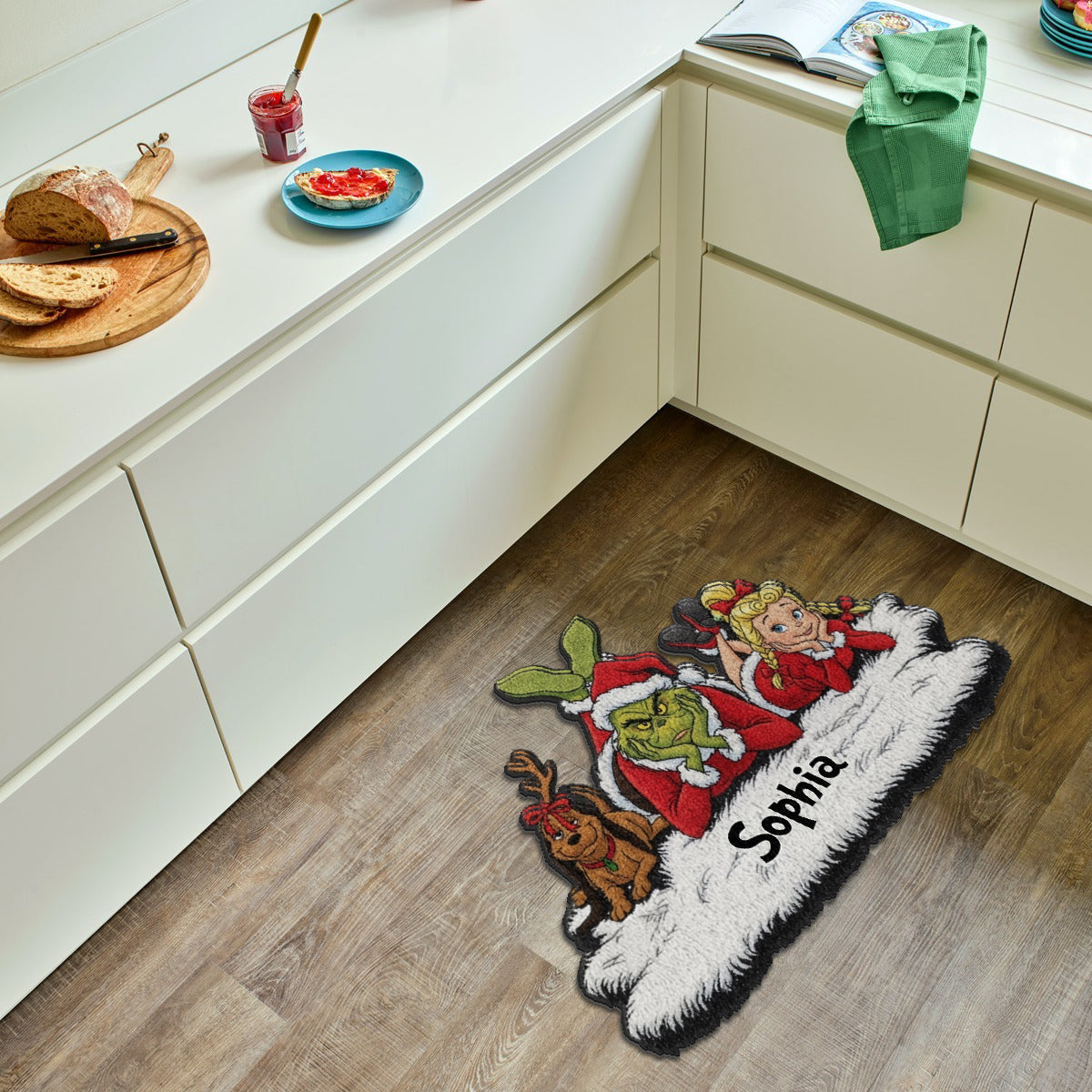 Merry Greenmas - Personalized Stole Christmas Non-Slip Tufted Rug