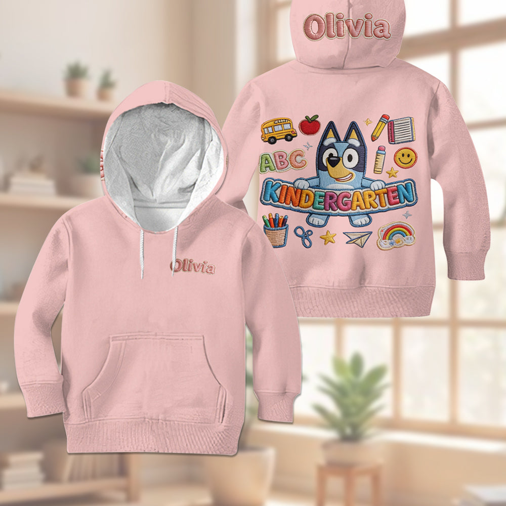 Back To School Gift for Kids - Personalized Bluey Kid Hoodie & Kid Jogger Sweatpants