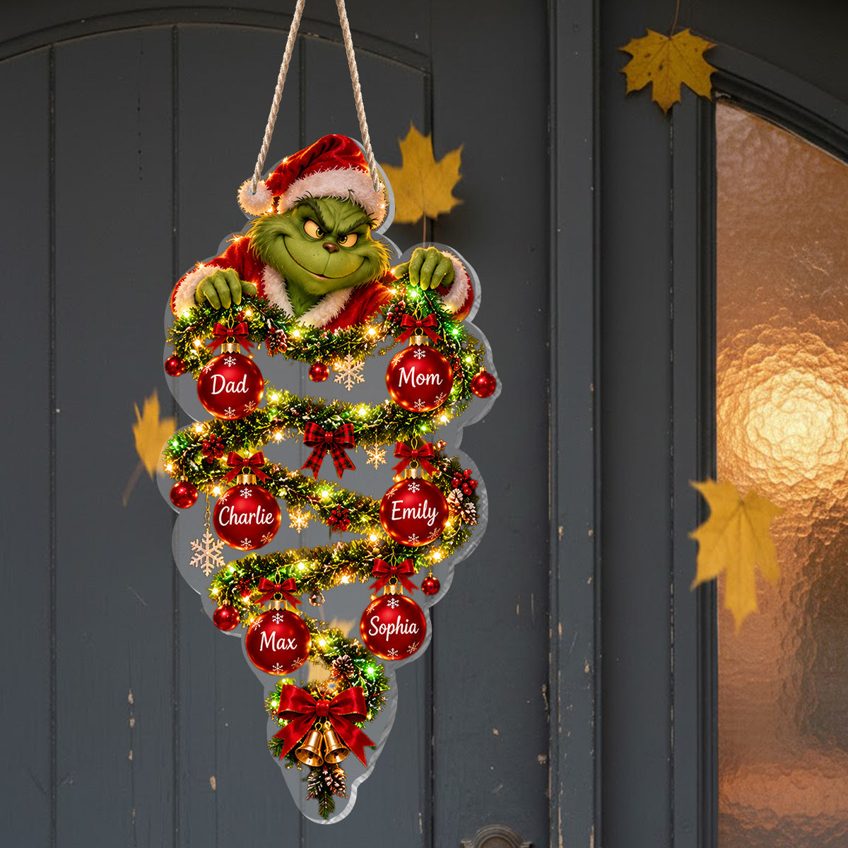 Merry Grinchmas - Personalized Stole Christmas LED Light Acrylic Sign
