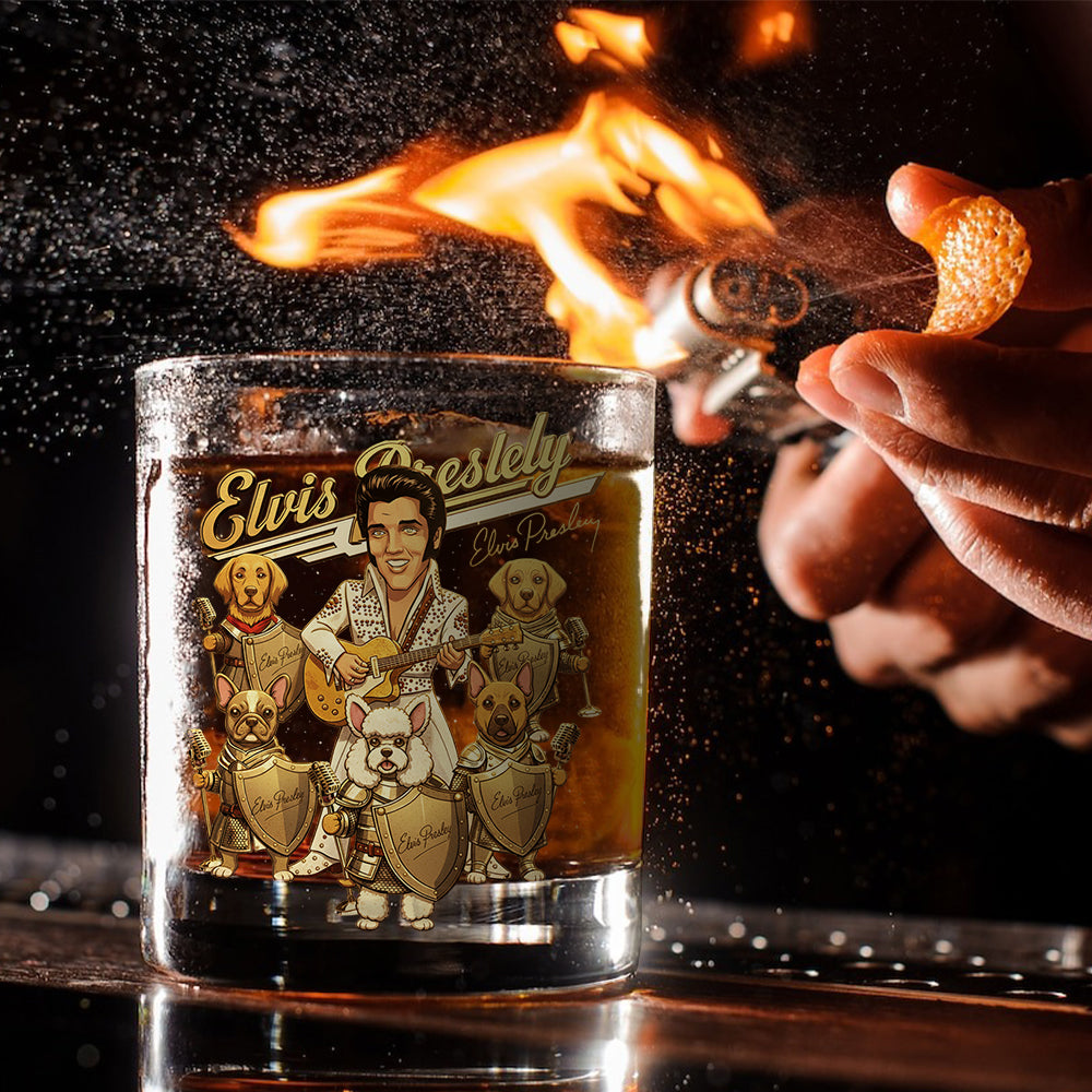 Hound Dog Legend - King of Rock and Roll Whiskey Glass