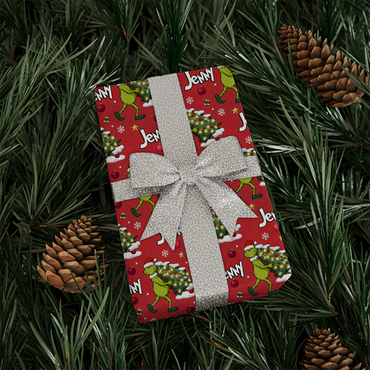 Fröhliche Grinchmas - Personalisierte Stola-Weihnachtsgeschenkpapiere