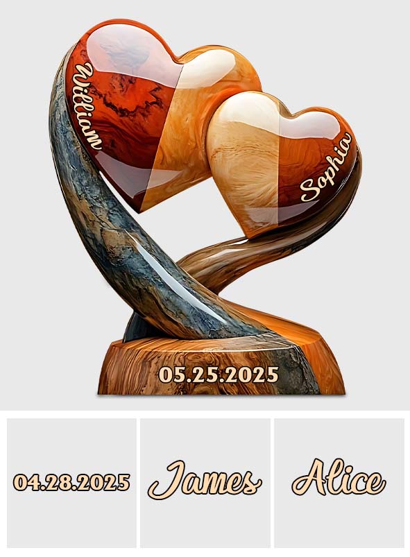 „Du und ich, wir schaffen das“ – personalisierte Acrylplakette in individueller Form für Paare