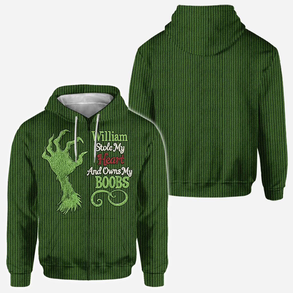 Hat mein Herz gestohlen und besitzt mein - Personalisiertes "Stole Christmas All Over"-Shirt