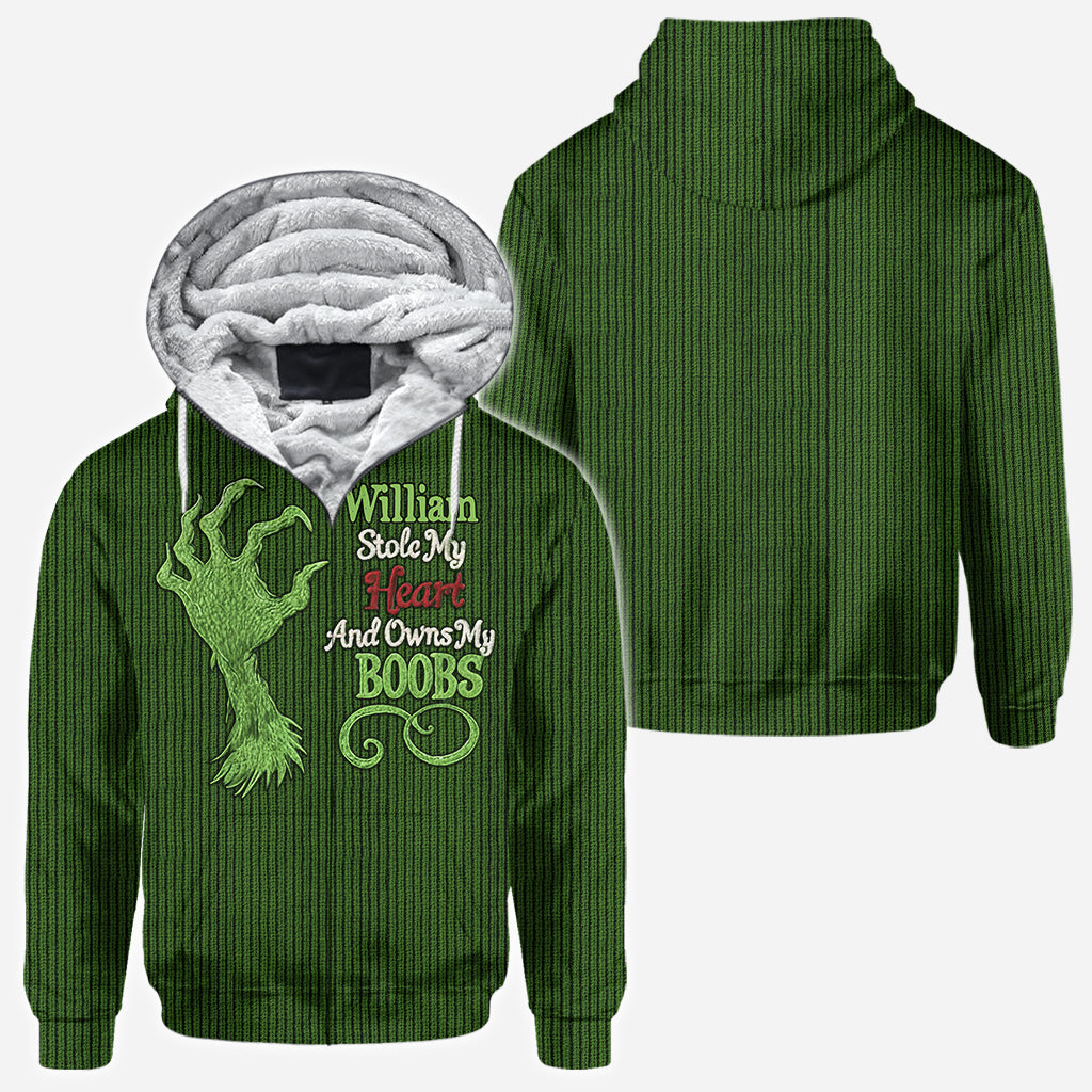 Hat mein Herz gestohlen und besitzt mein - Personalisiertes "Stole Christmas All Over"-Shirt