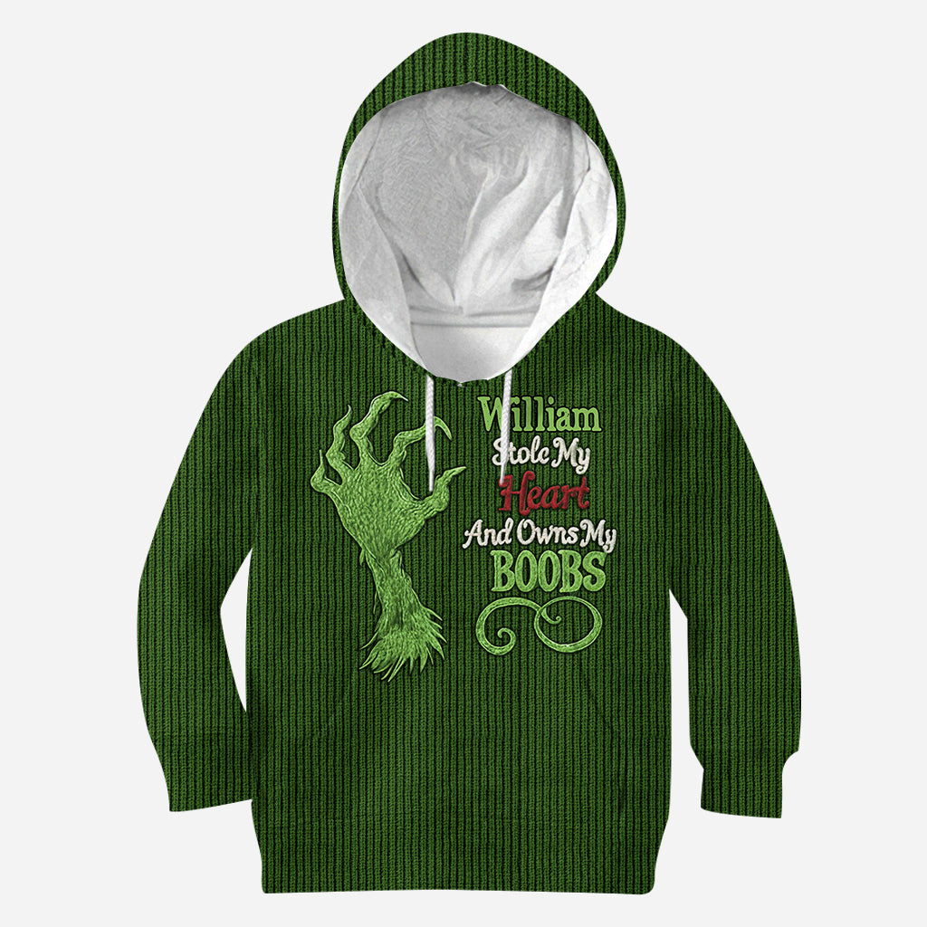 Hat mein Herz gestohlen und besitzt mein - Personalisiertes "Stole Christmas All Over"-Shirt