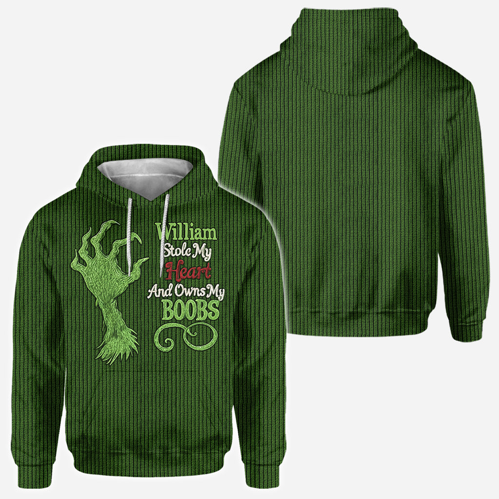 Hat mein Herz gestohlen und besitzt mein - Personalisiertes "Stole Christmas All Over"-Shirt