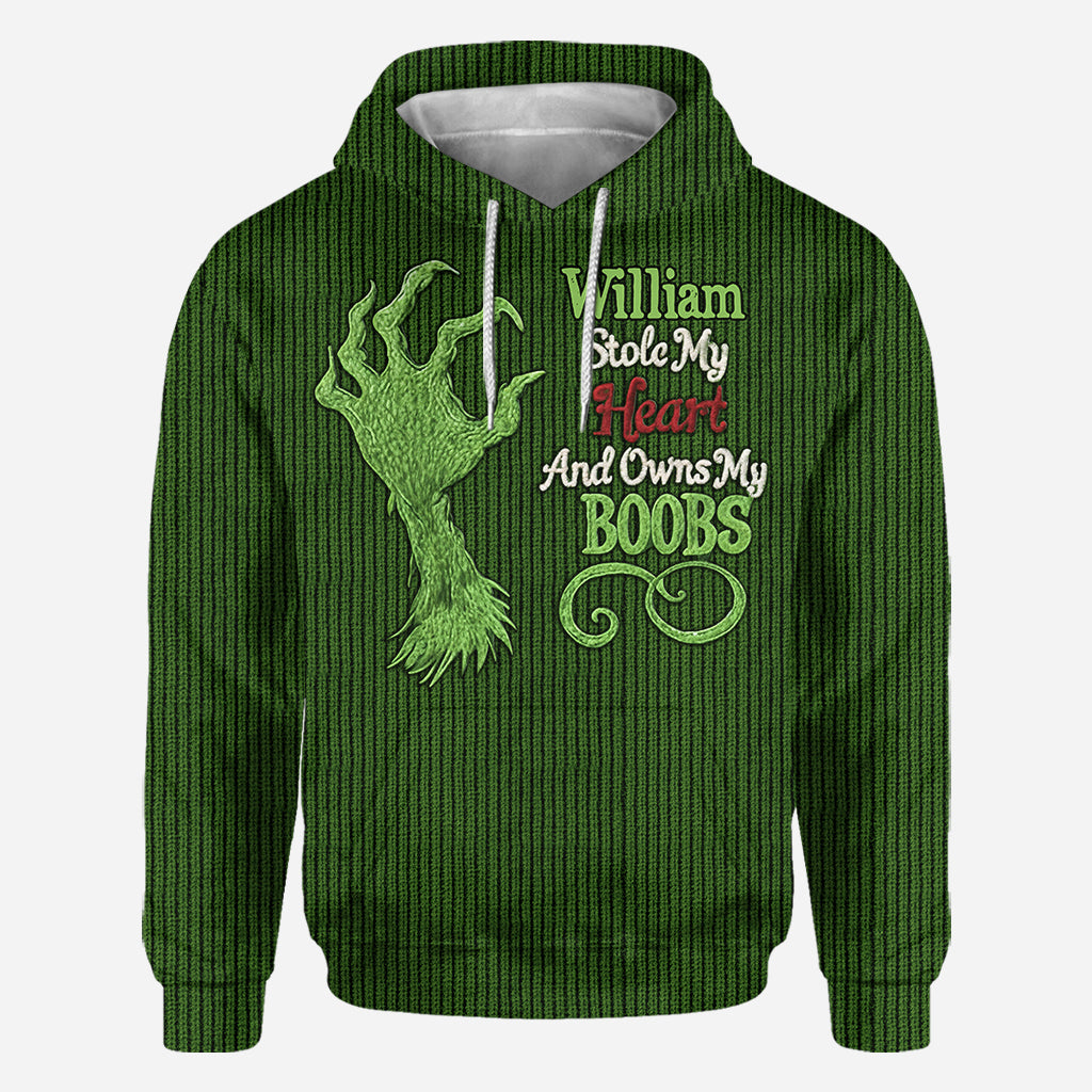 Hat mein Herz gestohlen und besitzt mein - Personalisiertes "Stole Christmas All Over"-Shirt