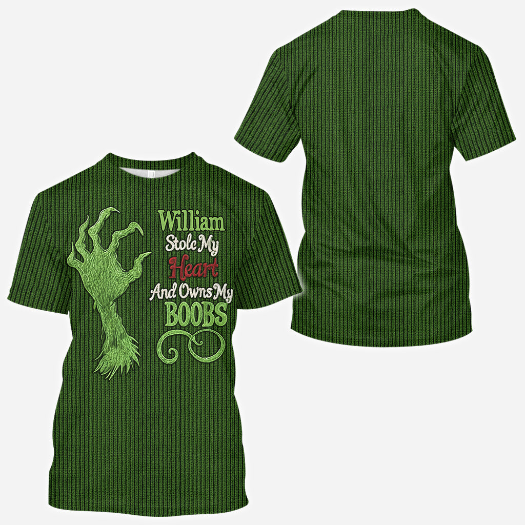 Hat mein Herz gestohlen und besitzt mein - Personalisiertes "Stole Christmas All Over"-Shirt