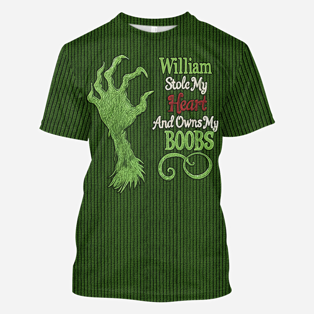 Hat mein Herz gestohlen und besitzt mein - Personalisiertes "Stole Christmas All Over"-Shirt
