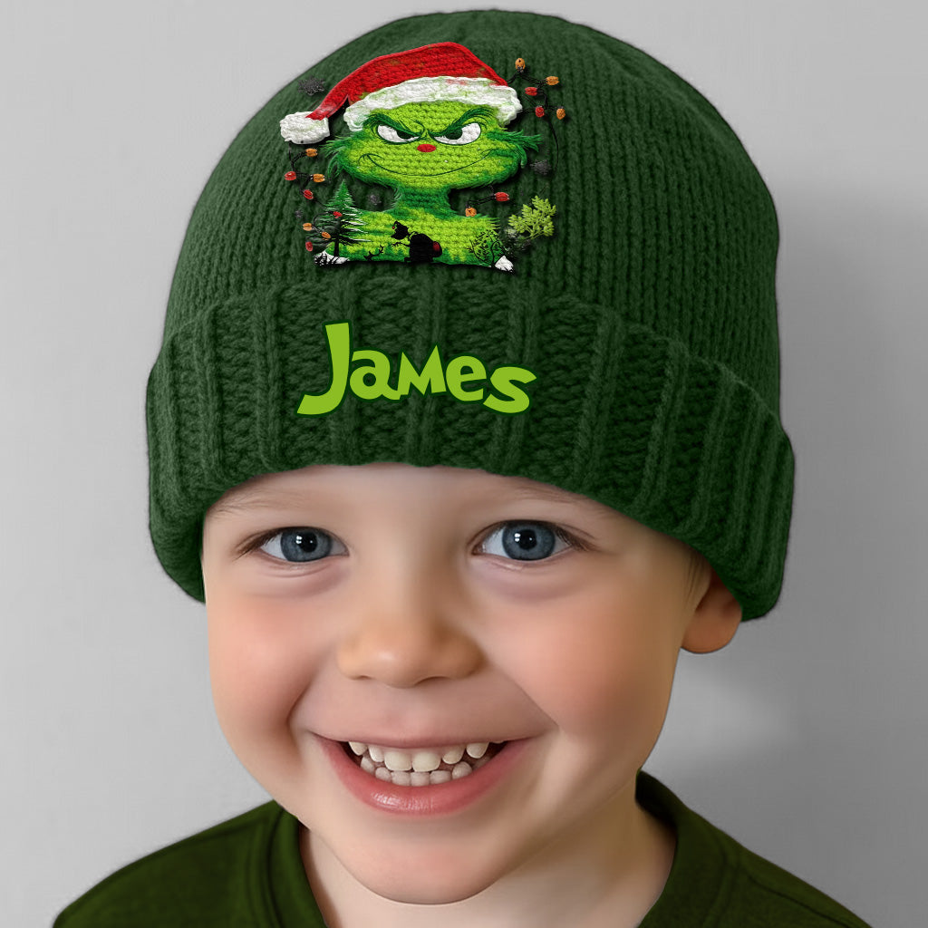 Grünes Licht von Grinchmas – Personalisierte Weihnachtsmütze mit Stola