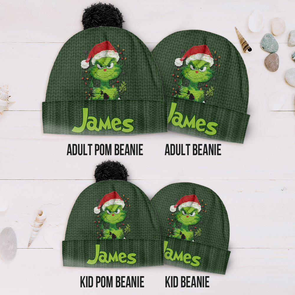 Grünes Licht von Grinchmas – Personalisierte Weihnachtsmütze mit Stola