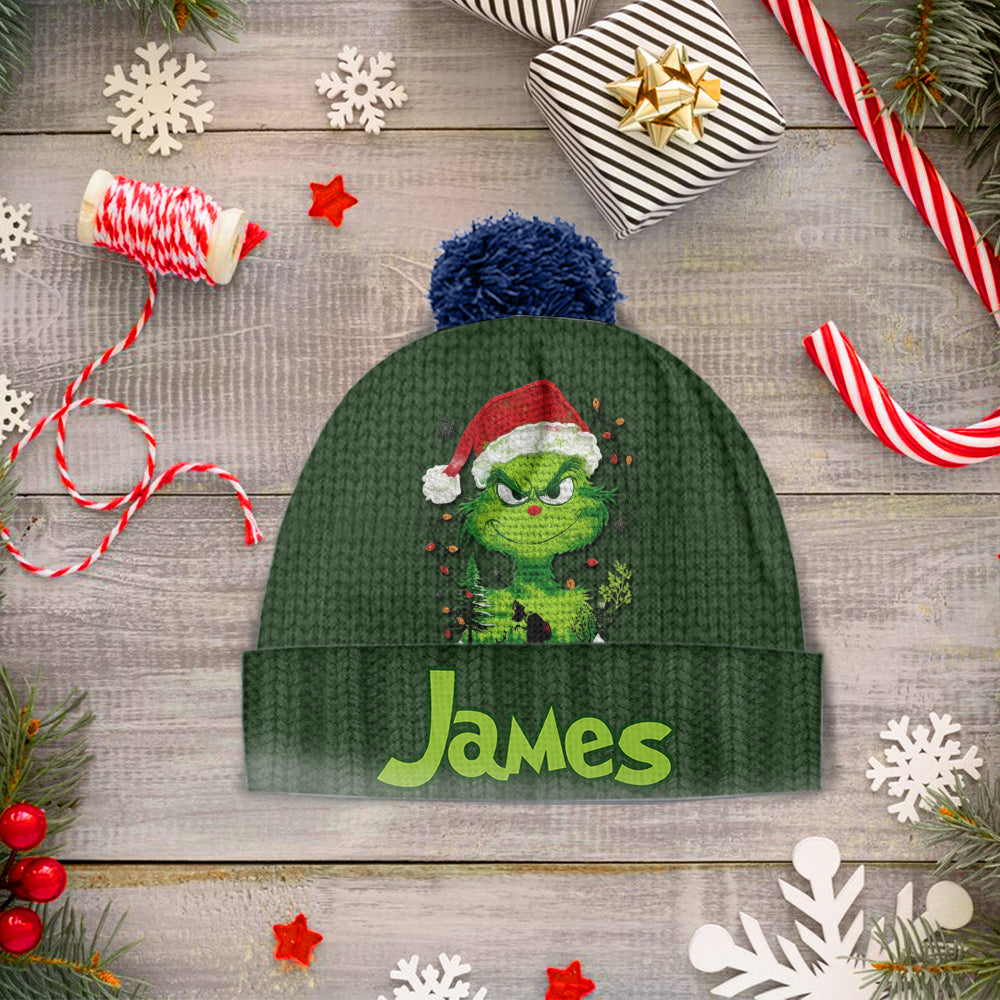 Grünes Licht von Grinchmas – Personalisierte Weihnachtsmütze mit Stola