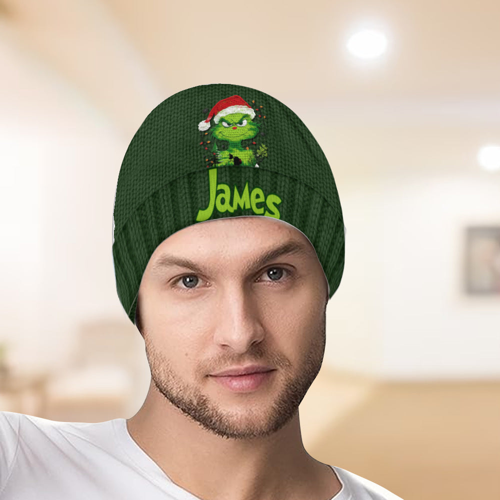 Grünes Licht von Grinchmas – Personalisierte Weihnachtsmütze mit Stola