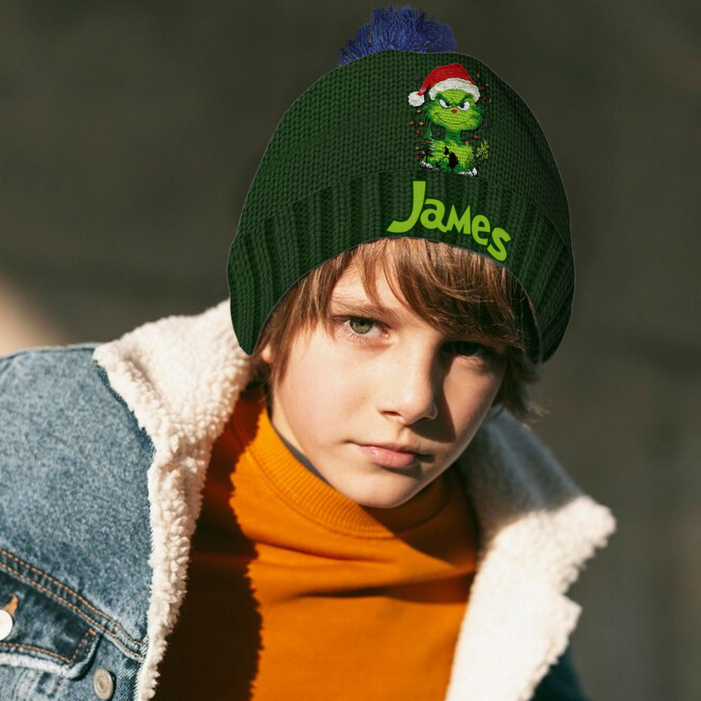 Grünes Licht von Grinchmas – Personalisierte Weihnachtsmütze mit Stola