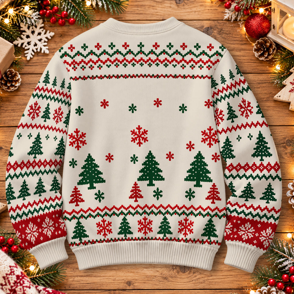 Most Likely To Green Mischief Matching Family Ugly Sweaters - Personalized Stole Christmas Light Up Sweater