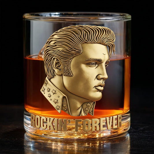 Rockin' Forever - Personalized King of Rock and Roll Whiskey Glass