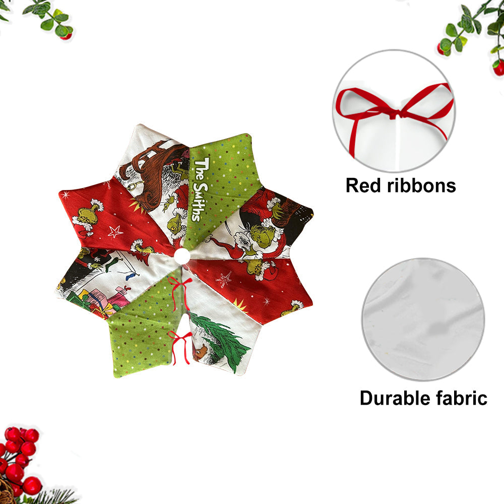 Green Mischief Christmas - Jupe de sapin personnalisée en forme d'étole de Noël