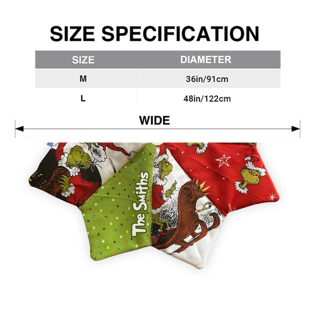 Green Mischief Christmas - Jupe de sapin personnalisée en forme d'étole de Noël