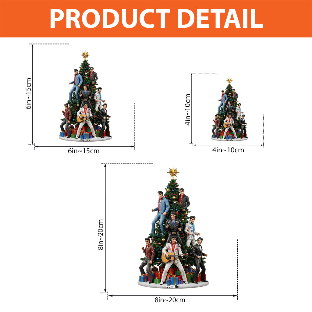 Joyeux Noël - Plaque acrylique personnalisée « Roi du Rock and Roll » en forme de pièce