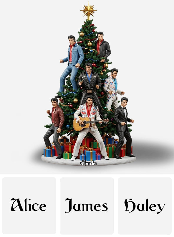 Joyeux Noël - Plaque acrylique personnalisée « Roi du Rock and Roll » en forme de pièce