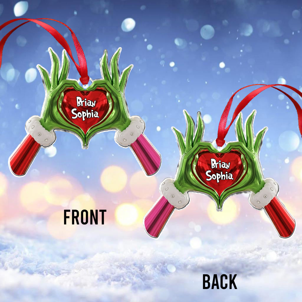 Couple Grinchmas - Ornement de Noël personnalisé en étole