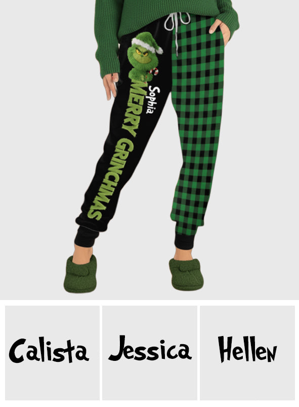 Joyeux Noël Vert - Pantalon de survêtement unisexe avec étole personnalisée