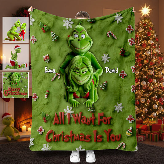 Fröhliche Grinchmas - Personalisierte Stola-Weihnachtsdecke