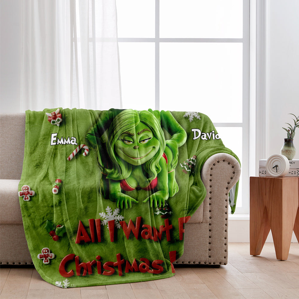 Merry Grinchmas - Personalized Stole Christmas Blanket