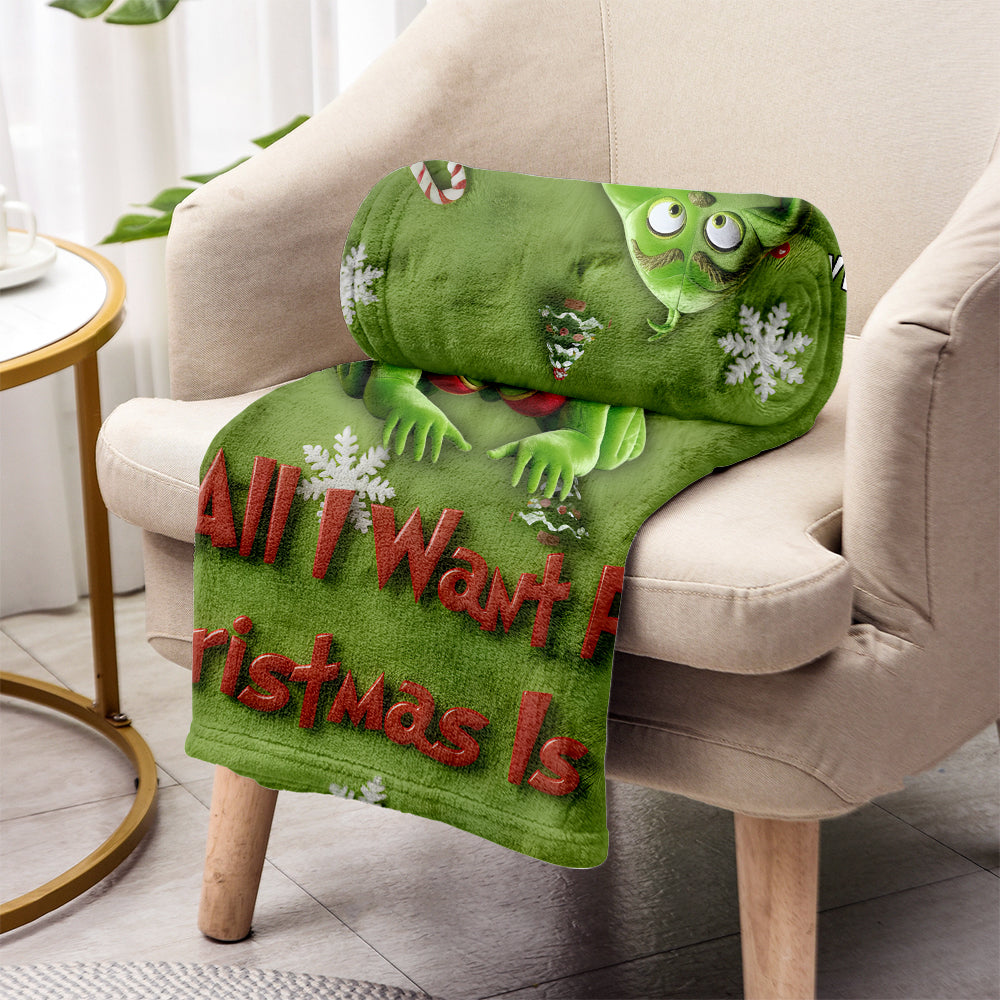 Merry Grinchmas - Personalized Stole Christmas Blanket