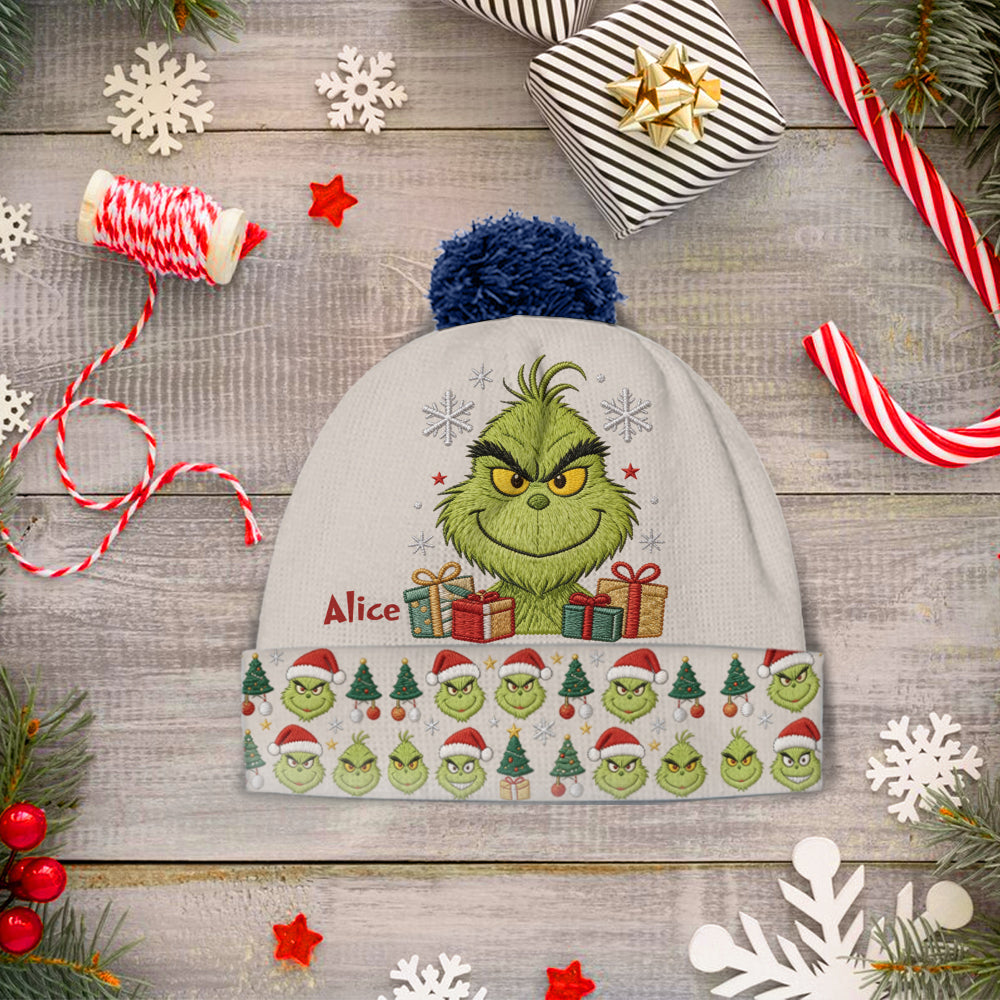 Merry Grinchmas - Personalized Stole Christmas Beanie Hat