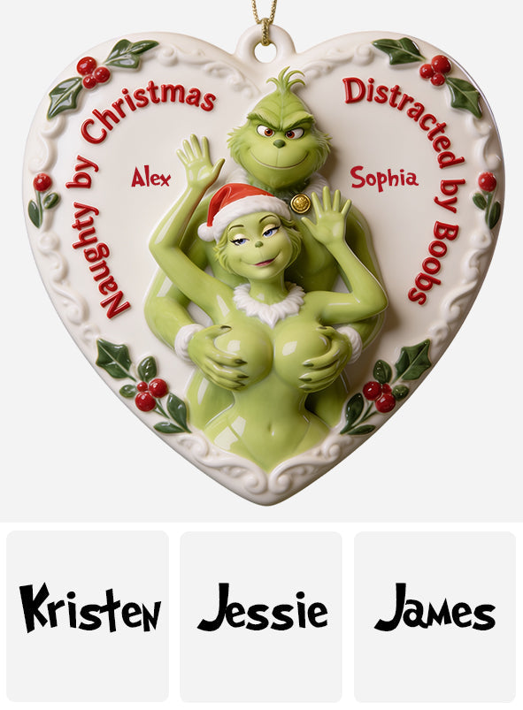 Naughty Couple Grinchmas - Personalized Stole Christmas Premium 3D Ornament