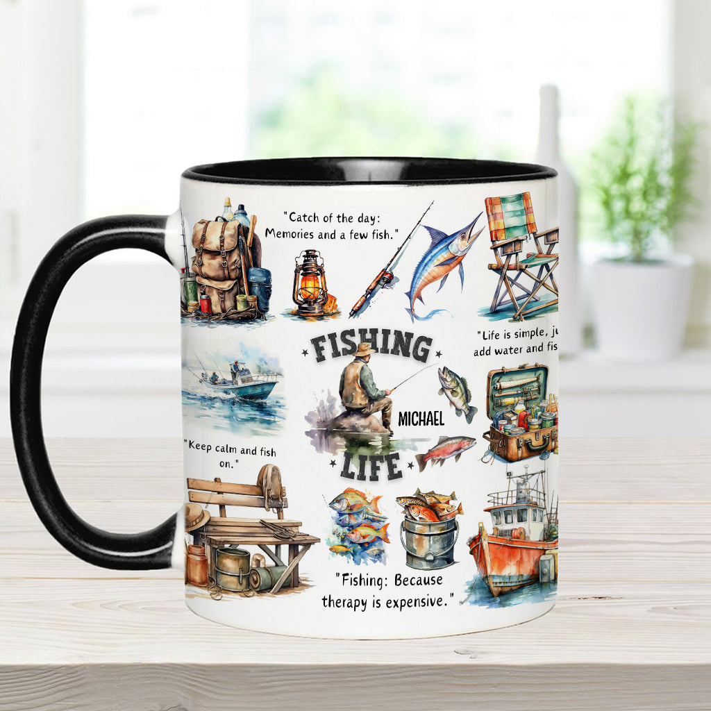 Mug personnalisé « Passionné de pêche »