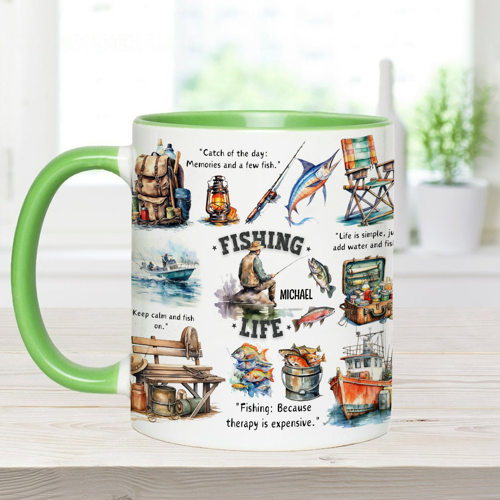 Mug personnalisé « Passionné de pêche »